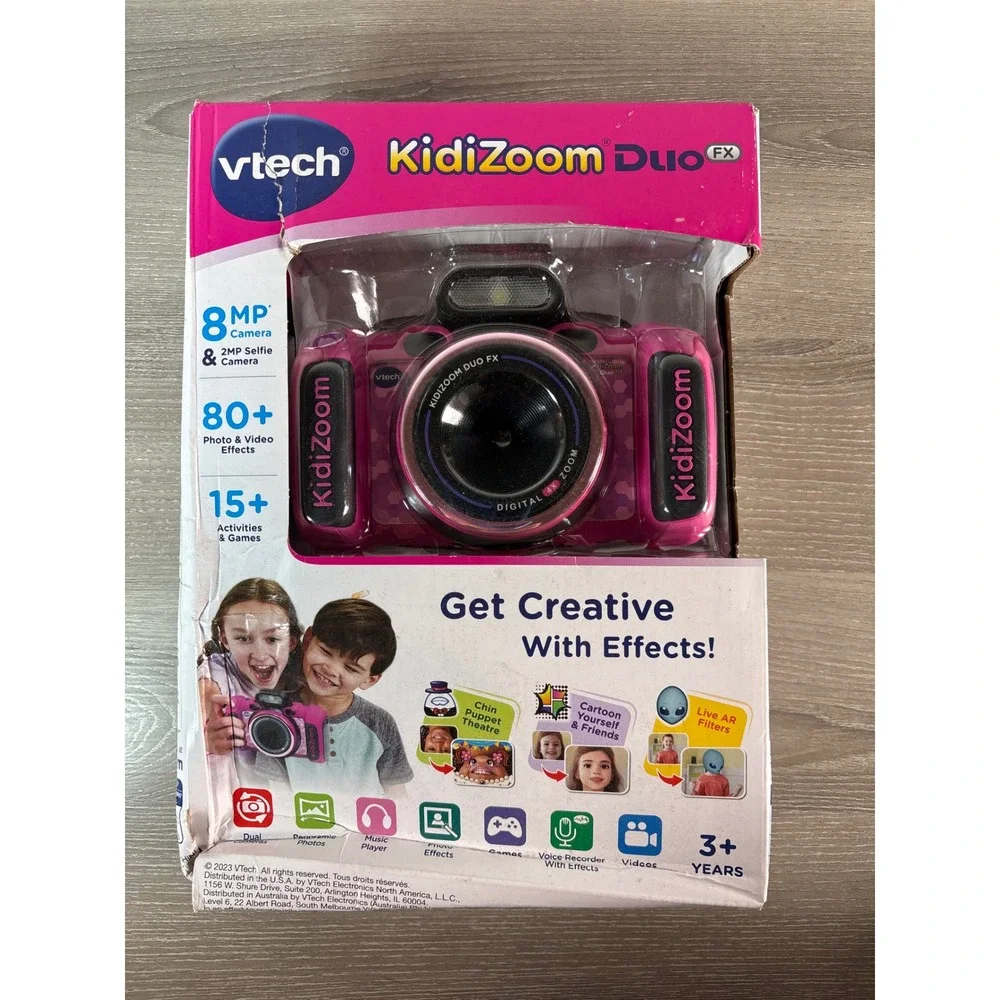 VTech KidiZoom Duo‎ FX Pink Kids Digital Camera 8MP Dual Lens New Box Wear